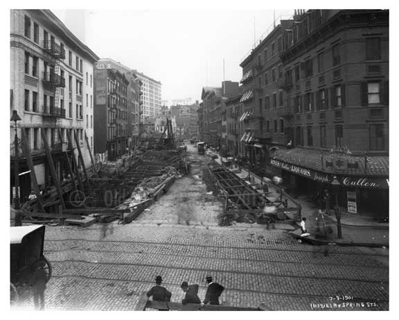 Street view of Elm & Spring Sts. - Soho - New York, NY 1901 Old Vintage Photos and Images