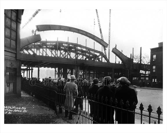 Subway bridge F train over 40th Avenue Park Slope 1931 Old Vintage Photos and Images