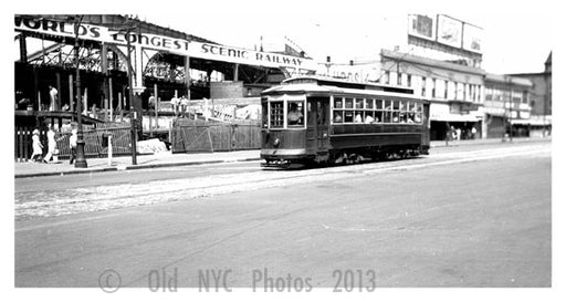 Surf Ave - Seagate Trolley Line Old Vintage Photos and Images