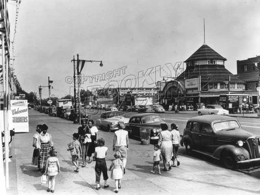 Surf Avenue looking east at West 6th Street, 1953 Coney Island  Old Vintage Photos and Images