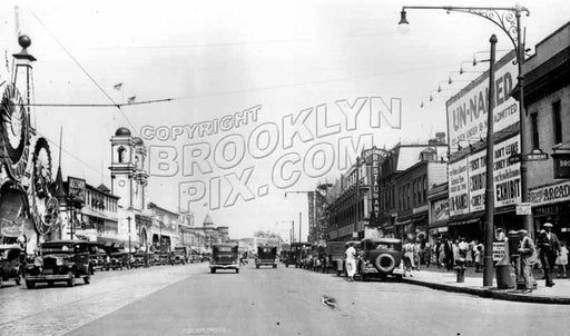 Surf Avenue looking east from West 12th Street, 1930s Old Vintage Photos and Images