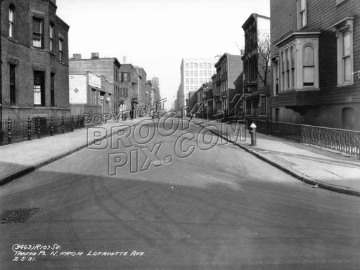 Taaffe Place north from Lafayette Avenue, 1931 Old Vintage Photos and Images