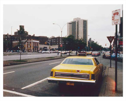 Taxi on Queens Blvd.  Forest Hills  Queens 1981 Old Vintage Photos and Images