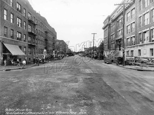 Temporary pavement on Pitkin Avenue between Crescent and Hemlock Streets, 1942 Old Vintage Photos and Images
