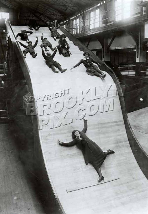 The Big Slide at Steeplechase Park (apparently staged photo) ca 1930 Old Vintage Photos and Images