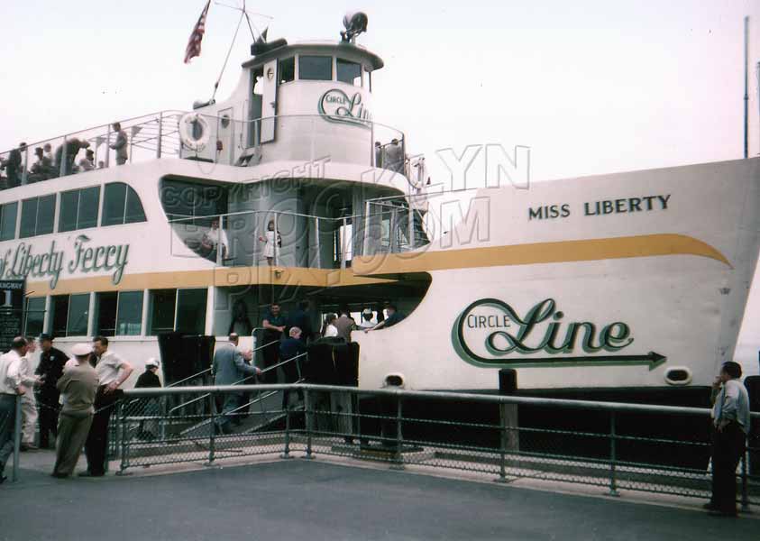 The Circle Line's Statue of Liberty Ferry, 1950s Old Vintage Photos and Images