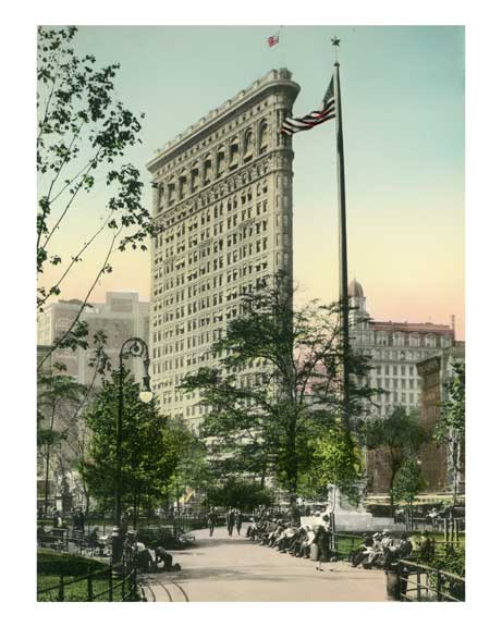 The Flatiron Building (Fuller Building) from Madison Square -   New York, NY 1962 Old Vintage Photos and Images