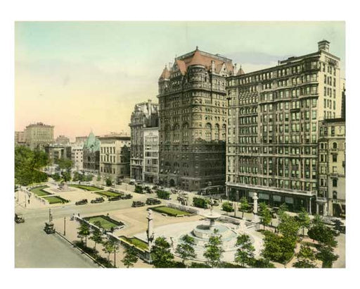 The Plaza & the Pulitzer Memorial Fountain - Midtown Manhattan Old Vintage Photos and Images