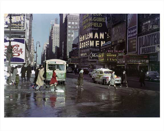 Times Square after rain Old Vintage Photos and Images
