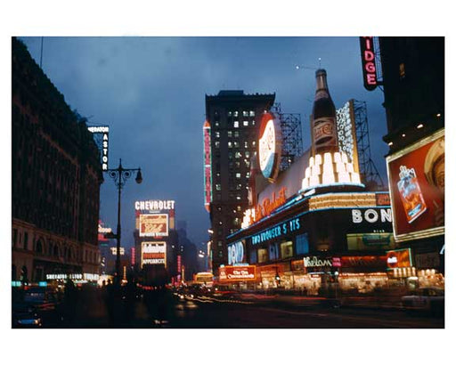 Times Square at night  December 1956 New York, NY Old Vintage Photos and Images