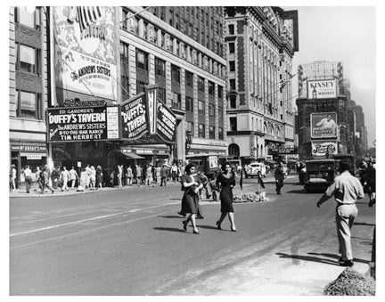 Times Square People in Street NYNY  Old Vintage Photos and Images