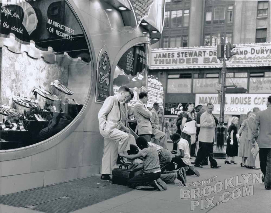 Times square shoeshine boys, 1953 Manhattan NY Old Vintage Photos and Images