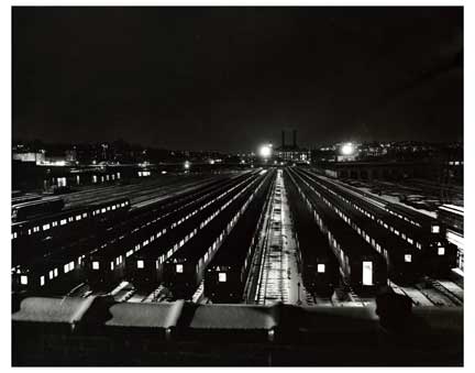 Train Car Lot at Nighttime Bronx Old Vintage Photos and Images