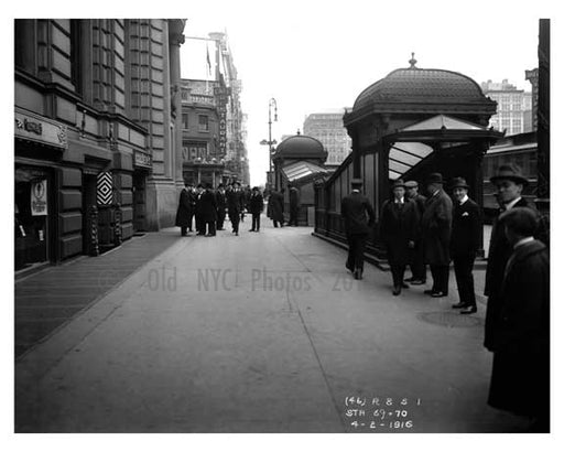 Train entrance at 14th Street & 4th Avenue - Greenwich Village - Manhattan, NY 1916 A Old Vintage Photos and Images