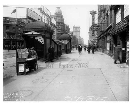 Train entrance at 14th Street  - Greenwich Village - Manhattan, NY 1916 C Old Vintage Photos and Images