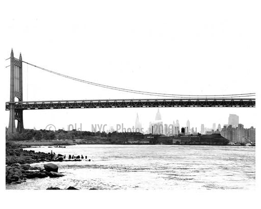 Triboro Bridge with Manhattan Skyline behind it -  Queens, NY Old Vintage Photos and Images