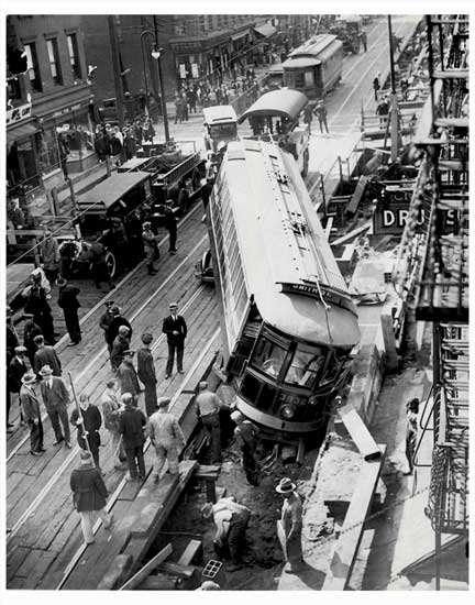 Trolley Crash Scene — Old NYC Photos