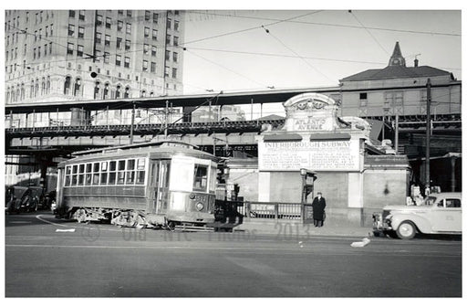 Trolley passing by Atlantic Ave Train Station Old Vintage Photos and Images