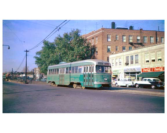 Trolley passing down Church Avenue - Flatbush Brooklyn, NY  1956 G Old Vintage Photos and Images