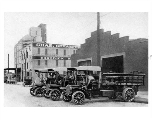 Trucks outside a Bushwick Brewery Old Vintage Photos and Images