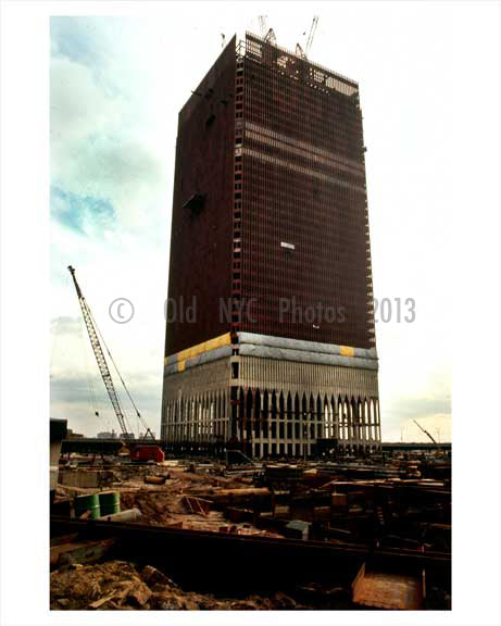 Twin Towers under construction Downtown Manhattan 1969 NYC Old Vintage Photos and Images