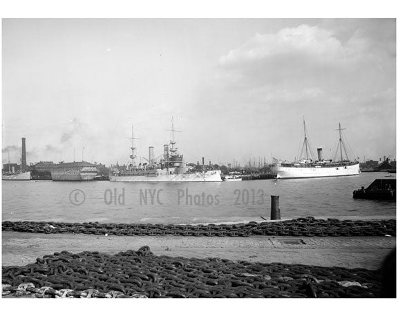 U.S.S. Kentucky & Prairie at Brooklyn Navy yard Old Vintage Photos and Images