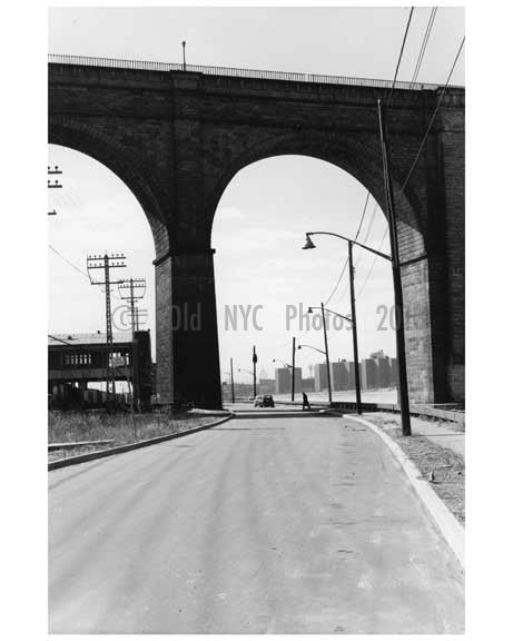 Under the west side of Washington Bridge - Harlem -  New York, NY 1958 Old Vintage Photos and Images
