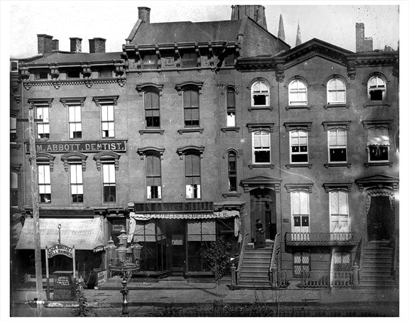 Undertaker & Dentist next to Brownstones Old Vintage Photos and Images