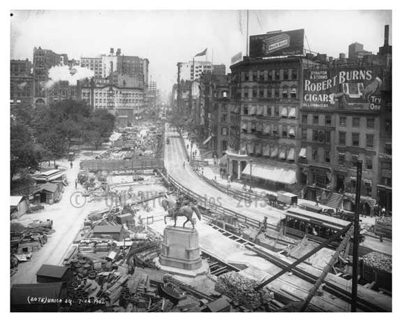 Union Square Park - under construction -July 1902 - New York, NY Old Vintage Photos and Images