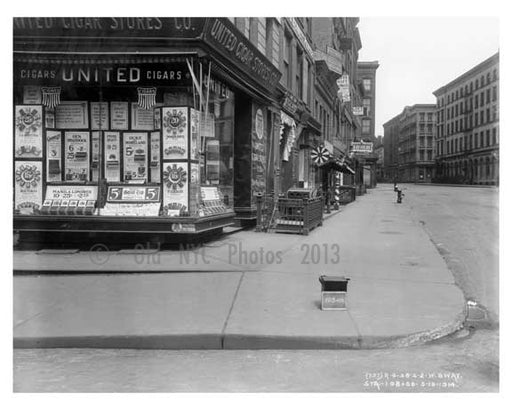 United Cigar Store on West Broadway - Greenwich Village - Manhattan 1914 Old Vintage Photos and Images