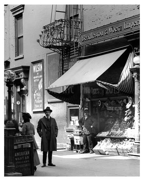 Upclose shot of 14th Street & 6th Avenue  - Greenwich Village - Manhattan, NY 1916 B Old Vintage Photos and Images