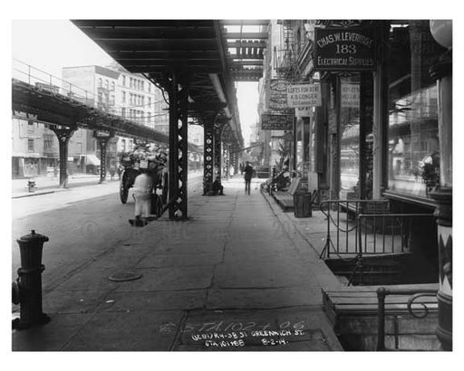 Upclose shot of Greenwich Street - Greenwich Village - Manhattan  1914 B Old Vintage Photos and Images