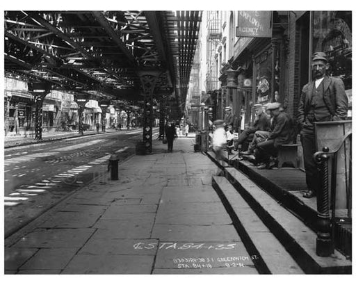 Upclose shot of Greenwich Street - Greenwich Village - Manhattan  1914 D Old Vintage Photos and Images