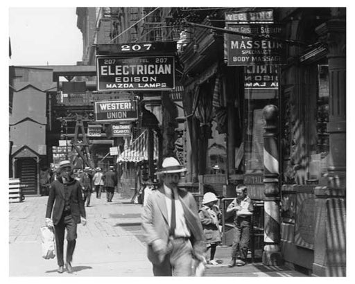 Upclose view of 6th Ave at 14th Street Train station Greenwich Village Manhattan, NY  1918 A Old Vintage Photos and Images