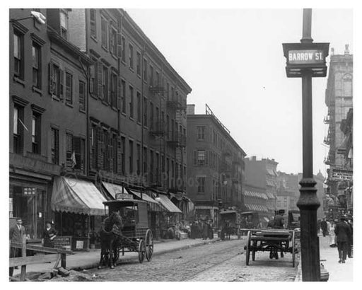 Upclose view of Barrow & Bleecker Streets - Greenwich Village - Manhattan - NYC 1914 Old Vintage Photos and Images