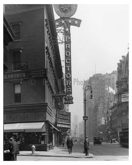 Upclose view of Broadway & West 28th Street -  Midtown Manhattan  NY 1914 Old Vintage Photos and Images