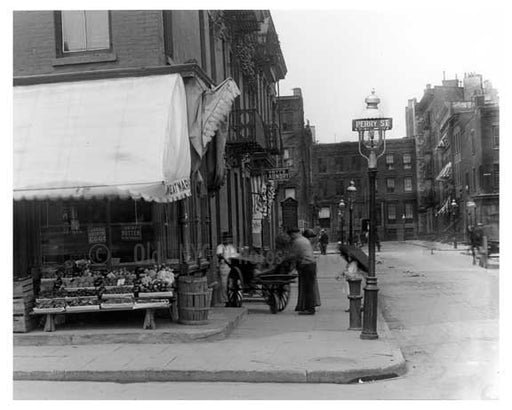 Upclose view of the corner of  Waverly Place & Perry Street - Greenwich Village - Manhattan  1914 Old Vintage Photos and Images