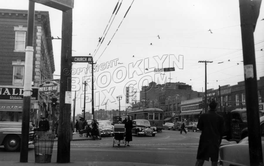 Utica Avenue north from Church Avenue, 1951 Old Vintage Photos and Images