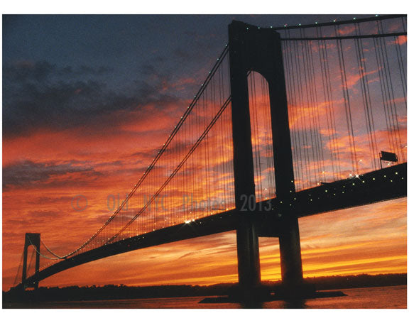 Verrazano Bridge at sunset Old Vintage Photos and Images