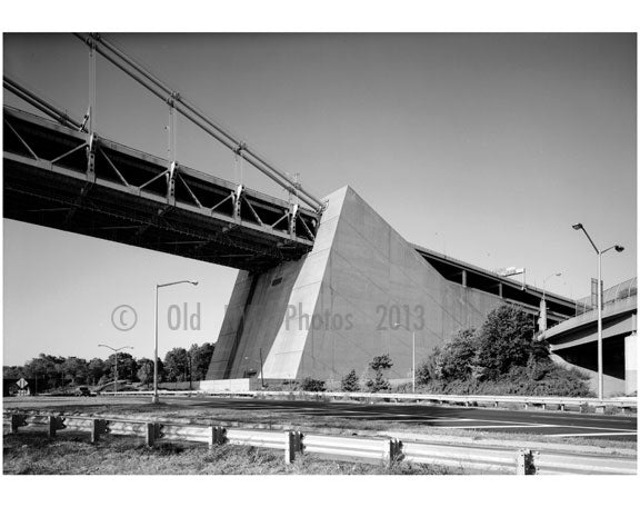 Verrazano Narrows Bridge - Brooklyn Anchorage looking south Old Vintage Photos and Images