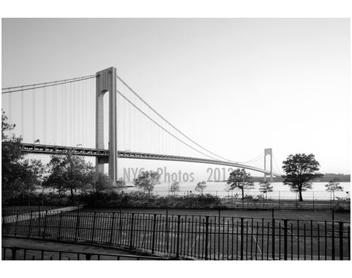 Verrazano Narrows Bridge - Brooklyn side looking south Old Vintage Photos and Images