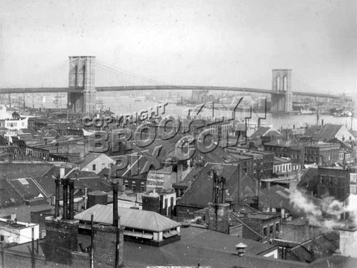 View from Lower Manhattan toward Brooklyn Bridge, c.1900 Old Vintage Photos and Images