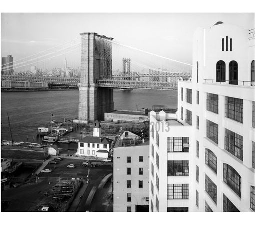 view looking north east at the Brooklyn Tower from rooftop of Watchtower Building in Brooklyn Old Vintage Photos and Images