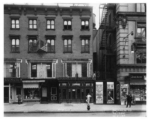 View of Shops on 47th Street & 7th Avenue - Midtown Manhattan - 1915 B Old Vintage Photos and Images