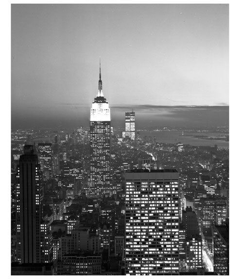 View of south Midtown with Empire State Bldg at night Old Vintage Photos and Images