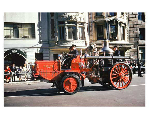 Vintage FDNY Fire truck - 5th Avenue Parade 1960s Manhattan — Old NYC Photos