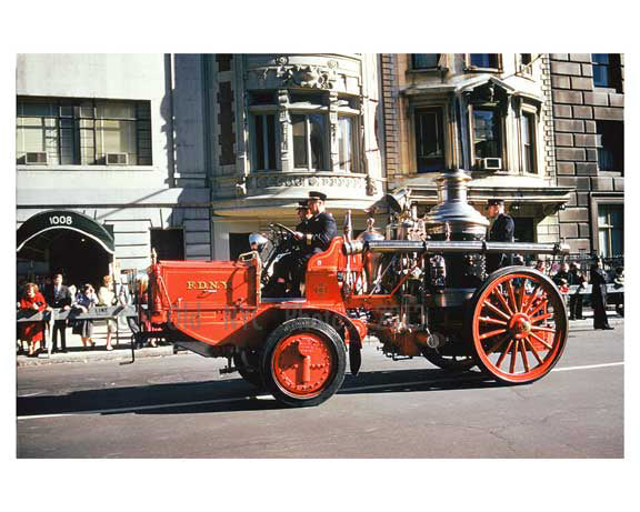 Vintage FDNY Fire truck - 5th Avenue Parade 1960s Manhattan