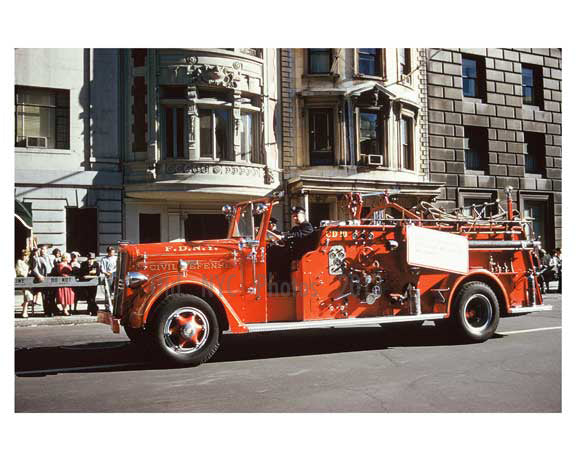 Vintage FDNY Fire truck - 5th Avenue Parade 1960s Manhattan Old Vintage Photos and Images