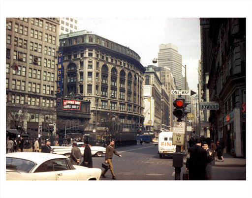 West 32nd Street with 'Gimbels' in the background Old Vintage Photos and Images