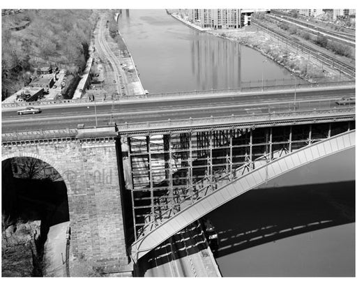 Washington Bridge - detail of masonry arch - spanning the Harlem River Old Vintage Photos and Images